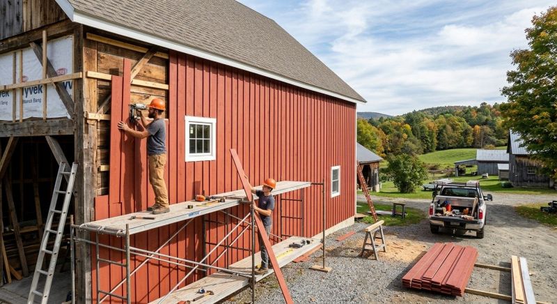 Barn Siding Installation in Wells, ME