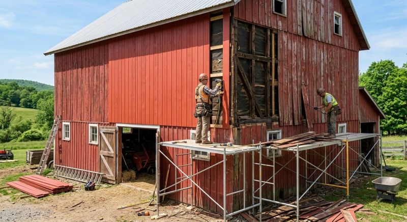 Barn Siding Replacement in Durham, NH