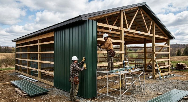 Metal Barn Siding Installation in York, ME