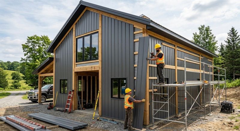 Pole Barn Siding Installation in York, ME